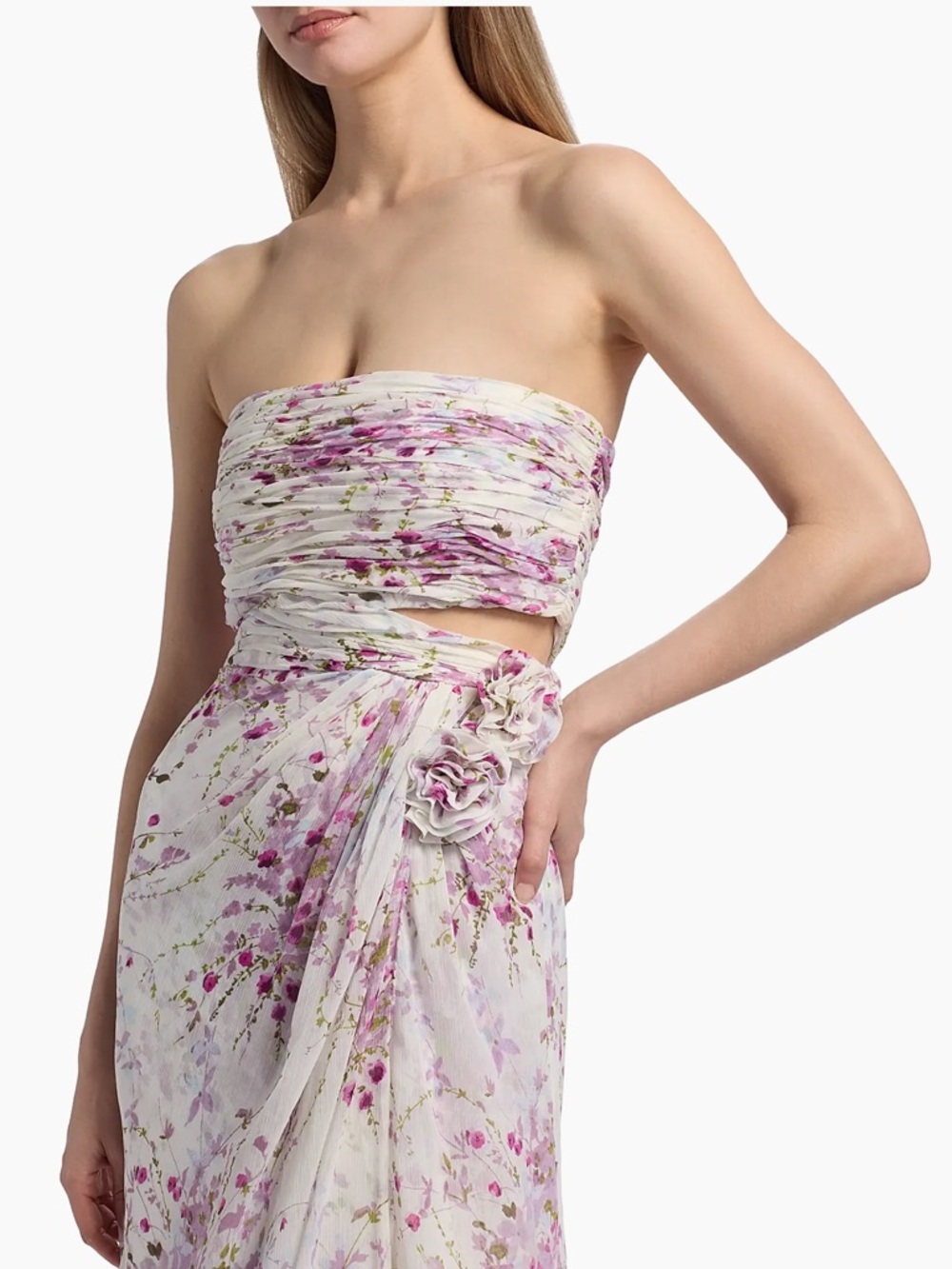 NWT Cinq a Sept Midsummer Bloom Magy Gown Ivory Floral Strapless Maxi Dress 10 - Picture 5 of 7